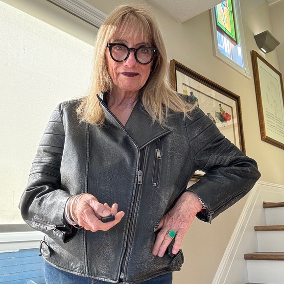 Leather Moto Style jacket, XL - Picture 8 of 9